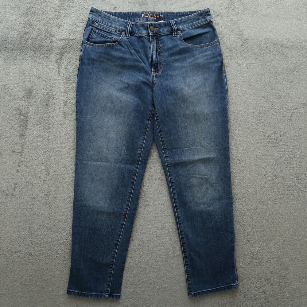 Chico's Platinum Jeans Women's Size 0.5 US-6 Mid-Rise Skinny Denim 27" Inseam